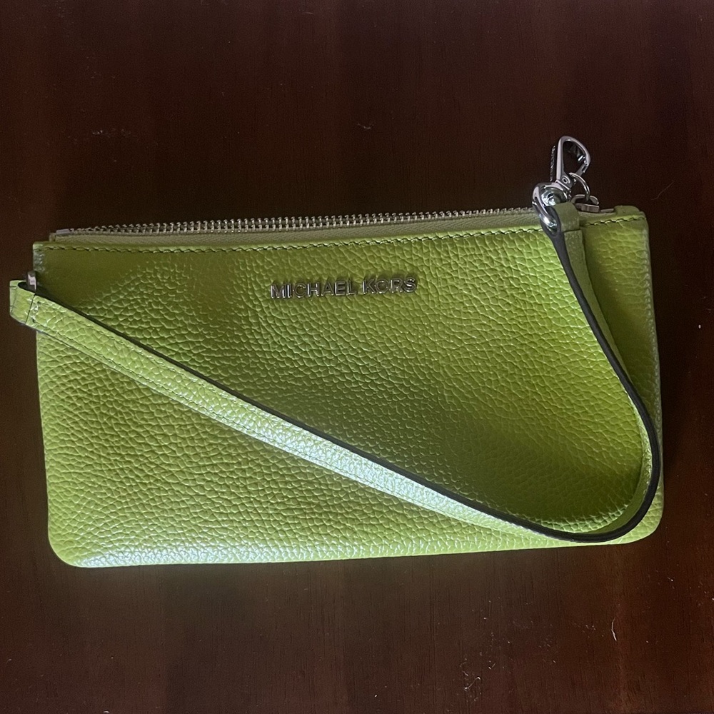 Authentic Michael Kors Lime Green Small Wristlet